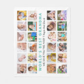 'S Werelds Beste Oma Kleinkinderen 24 Foto Collage Fleece Deken (Voorkant)