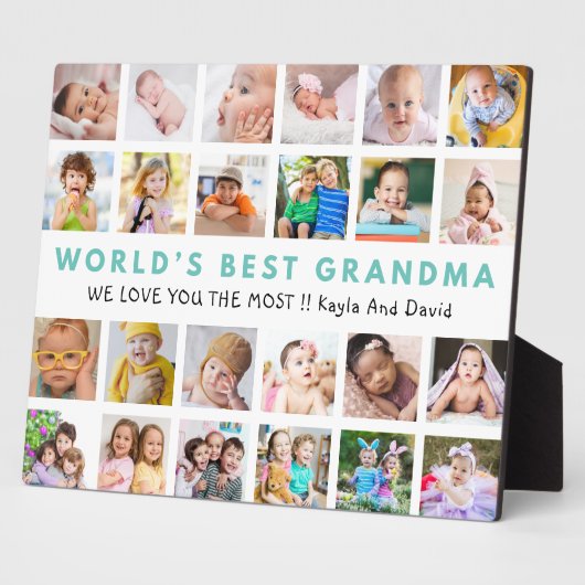 'S Werelds Beste Oma Kleinkinderen 24 Foto Collage Fotoplaat (Zijkant)