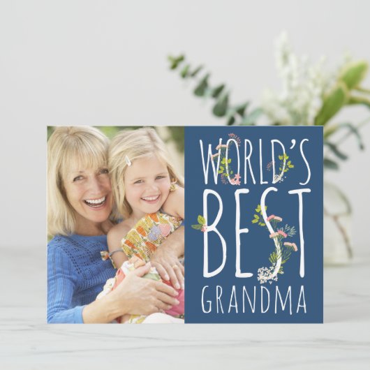 's Werelds beste oma Moederdag fotokaart Kaart (Staand voorkant)