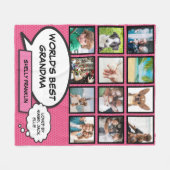 's Werelds beste oma, oma 12 foto roze Fleece Deken (Voorkant (Horizontaal))