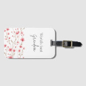 'S Werelds Beste Oma - Pastel Bloemen Gepersonalis Bagagelabel (Voorkant (horizontaal))
