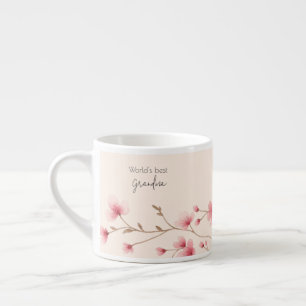 'S Werelds Beste Oma - Pastel Bloemen Gepersonalis Espresso Kop
