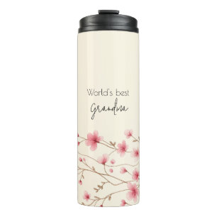 'S Werelds Beste Oma - Pastel Bloemen Gepersonalis Thermosbeker