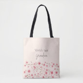 'S Werelds Beste Oma - Pastel Bloemen Gepersonalis Tote Bag (Voorkant)