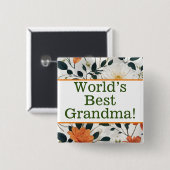 's Werelds beste oma pin Vierkante Button 5,1 Cm (Voorkant /achterkant)
