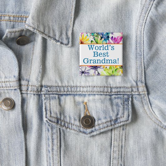 's Werelds beste oma pin Vierkante Button 5,1 Cm (In situ)