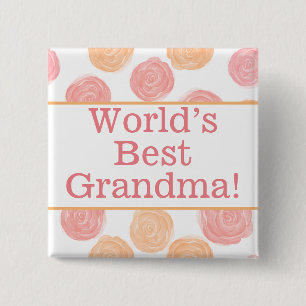 's Werelds beste oma pin Vierkante Button 5,1 Cm