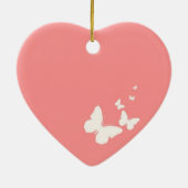 's Werelds beste oma roze vlinder hartversiering Keramisch Ornament (Achterkant)