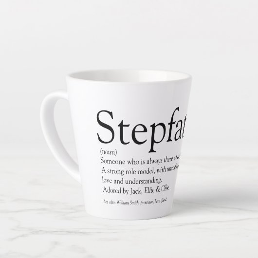 's Werelds beste ooit stepfather, Stepdad Definiti Latte Mok (Linkerhoek)