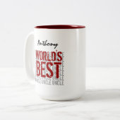 's Werelds beste oom aangepaste naam V2 Tweekleurige Koffiemok (Voorkant links)