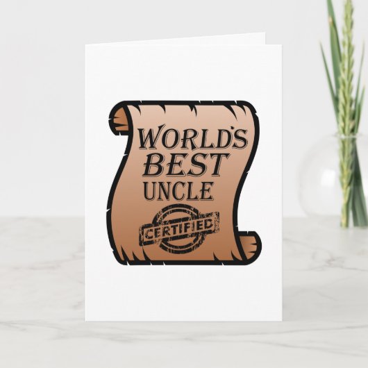 'S Werelds Beste Oom Gecertificeerd Certificaat Gr Kaart (Voorkant)