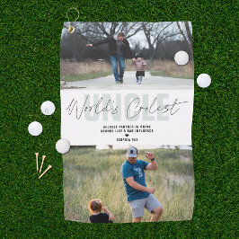 's Werelds beste oom | Moderne fotocollage Golfhanddoek