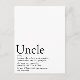 's Werelds beste oom ooit, 'Funcle Definition' Briefkaart