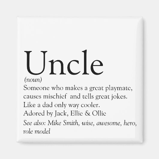 's Werelds beste oom ooit, 'Funcle Definition' Magneet (Voorkant)