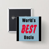 's Werelds beste oom pin Vierkante Button 5,1 Cm (Voorkant /achterkant)
