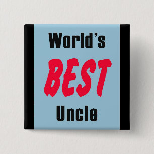 's Werelds beste oom pin Vierkante Button 5,1 Cm