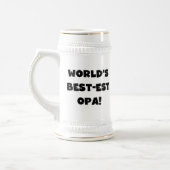 's Werelds beste Opa Black Text T-shirts en gesche Bierpul (Links)