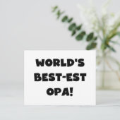 's Werelds beste Opa Black Text T-shirts en gesche Briefkaart (Staand voorkant)