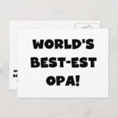 's Werelds beste Opa Black Text T-shirts en gesche Briefkaart (Voorkant / Achterkant)