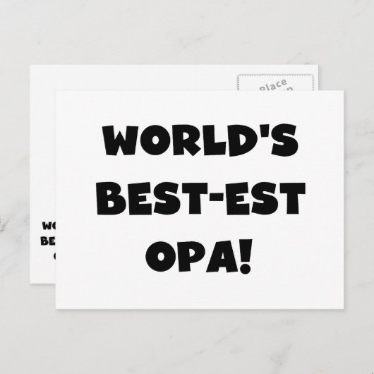 's Werelds beste Opa Black Text T-shirts en gesche Briefkaart (Voorkant / Achterkant)