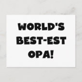 's Werelds beste Opa Black Text T-shirts en gesche Briefkaart (Voorkant)