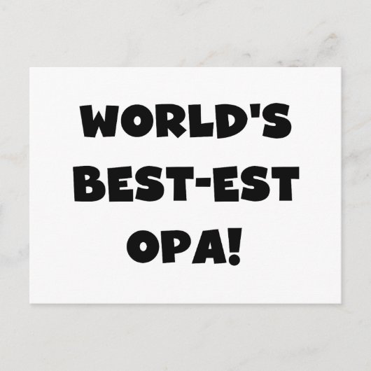 's Werelds beste Opa Black Text T-shirts en gesche Briefkaart (Voorkant)