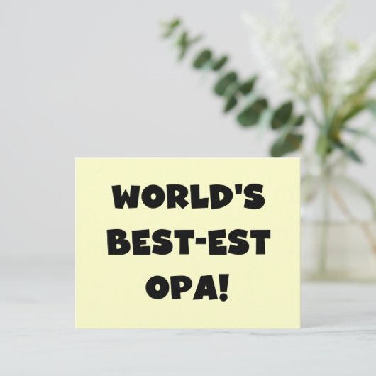 's Werelds beste Opa Black Text T-shirts en gesche Briefkaart (Staand voorkant)