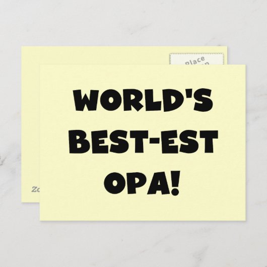 's Werelds beste Opa Black Text T-shirts en gesche Briefkaart (Voorkant / Achterkant)