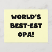 's Werelds beste Opa Black Text T-shirts en gesche Briefkaart (Voorkant)