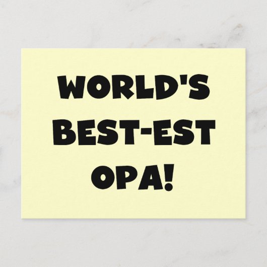 's Werelds beste Opa Black Text T-shirts en gesche Briefkaart (Voorkant)