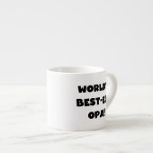 's Werelds beste Opa Black Text T-shirts en gesche Espresso Kop (Voorkant rechts)