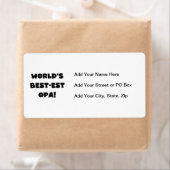 's Werelds beste Opa Black Text T-shirts en gesche Etiket (Insitu)