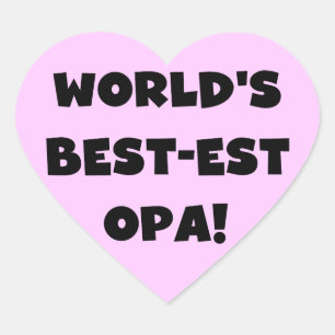 's Werelds beste Opa Black Text T-shirts en gesche Hart Sticker