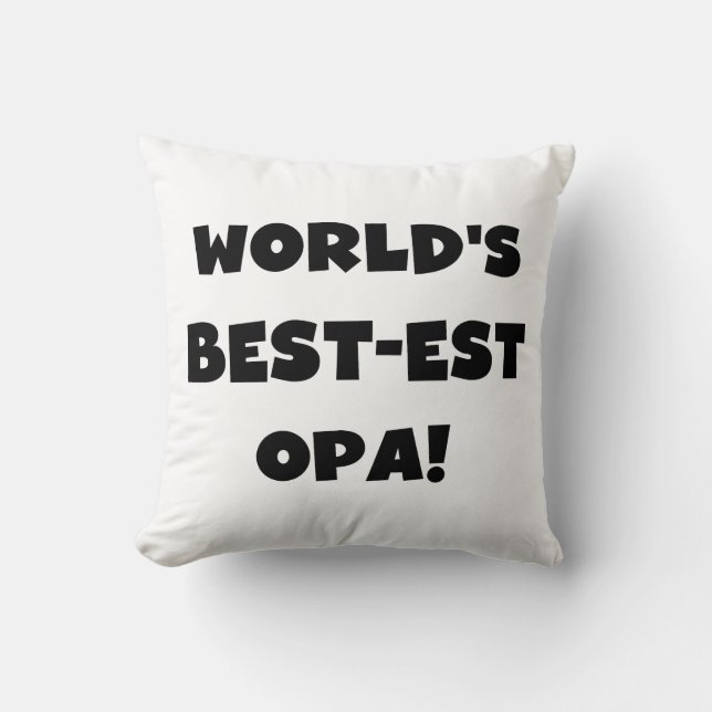 's Werelds beste Opa Black Text T-shirts en gesche Kussen (Voorkant)