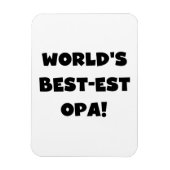 's Werelds beste Opa Black Text T-shirts en gesche Magneet (Verticaal)