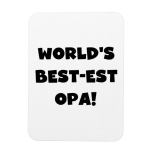 's Werelds beste Opa Black Text T-shirts en gesche Magneet