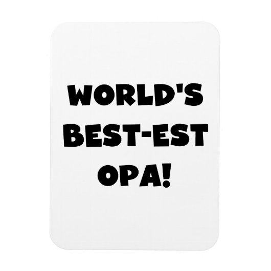 's Werelds beste Opa Black Text T-shirts en gesche Magneet (Verticaal)