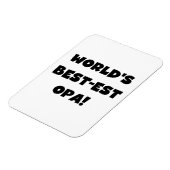 's Werelds beste Opa Black Text T-shirts en gesche Magneet (Linkerzijde)
