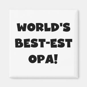 's Werelds beste Opa Black Text T-shirts en gesche Magneet