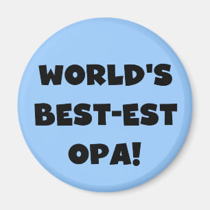 's Werelds beste Opa Black Text T-shirts en gesche Magneet