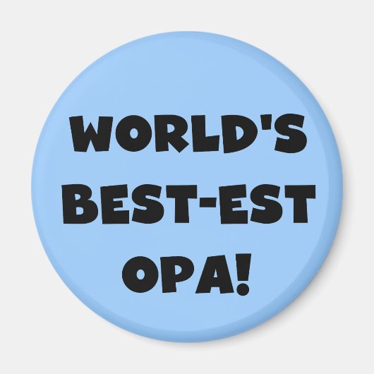 's Werelds beste Opa Black Text T-shirts en gesche Magneet (Voorkant)