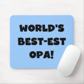 's Werelds beste Opa Black Text T-shirts en gesche Muismat (Met muis)