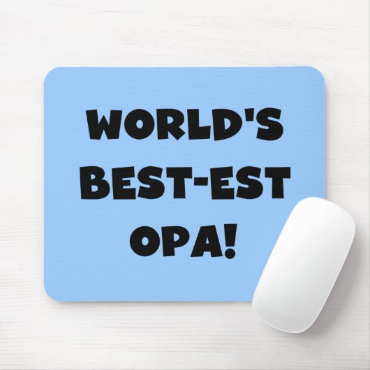 's Werelds beste Opa Black Text T-shirts en gesche Muismat (Met muis)