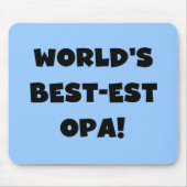 's Werelds beste Opa Black Text T-shirts en gesche Muismat (Voorkant)