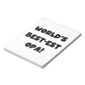 's Werelds beste Opa Black Text T-shirts en gesche Notitieblok (Linkerzijde)
