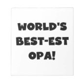's Werelds beste Opa Black Text T-shirts en gesche Notitieblok (Voorkant)