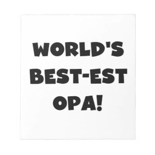 's Werelds beste Opa Black Text T-shirts en gesche Notitieblok