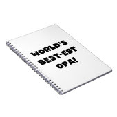 's Werelds beste Opa Black Text T-shirts en gesche Notitieboek (Rechterzijde)