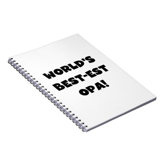 's Werelds beste Opa Black Text T-shirts en gesche Notitieboek (Rechterzijde)