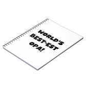 's Werelds beste Opa Black Text T-shirts en gesche Notitieboek (Linkerzijde)